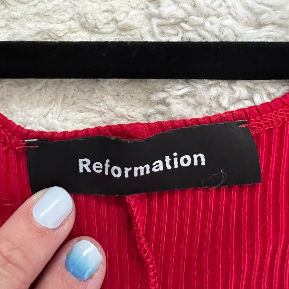 Reformation Vibrant Red Ribbed Tank - Picture 3 of 4